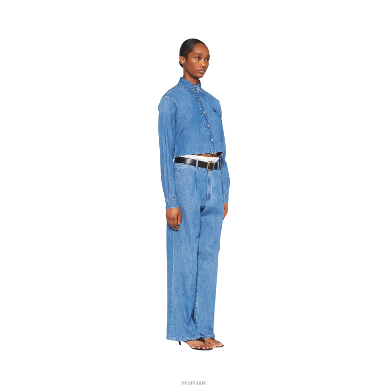 Ready To Wear Chambray Shirt Miu Miu XH28Z584 Sapphire Blue