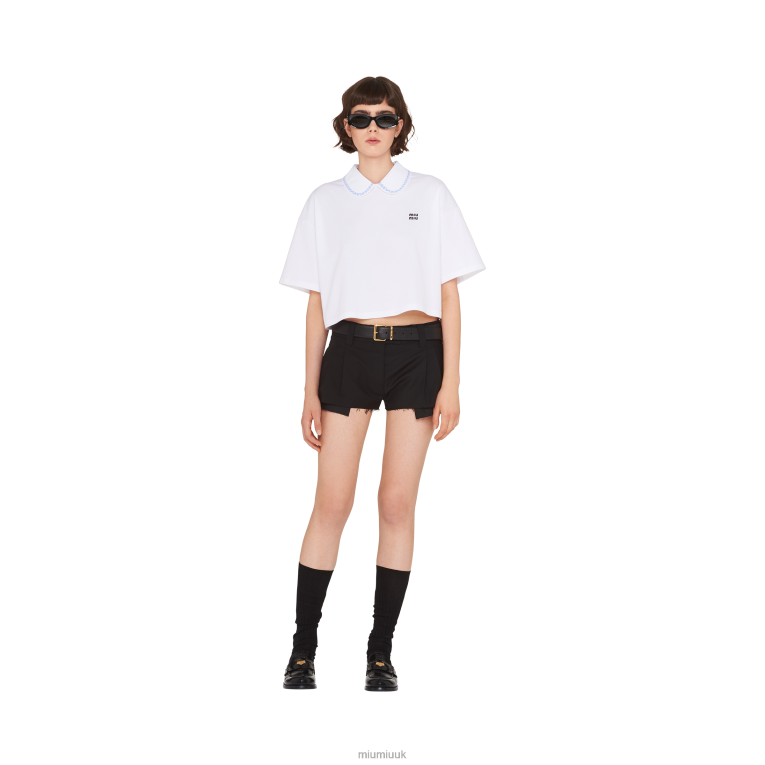 Ready To Wear Cotton Crop Top Miu Miu XH28Z720 White