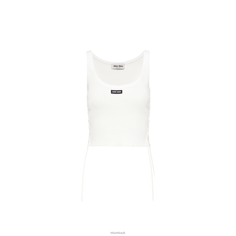 Ready To Wear Cotton Jersey Tank Top Miu Miu XH28Z613 White
