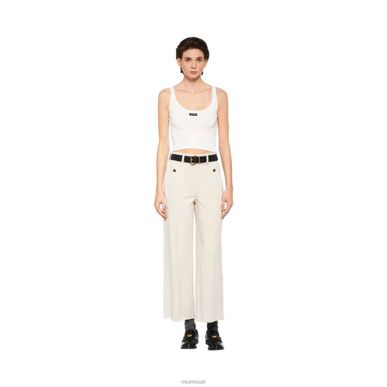 Ready To Wear Cotton Jersey Tank Top Miu Miu XH28Z613 White