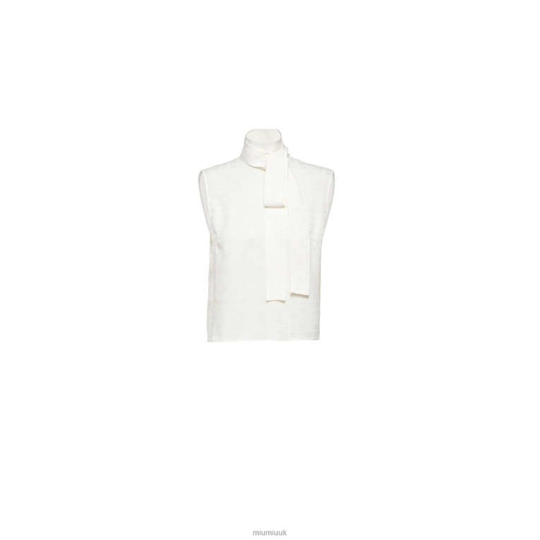 Ready To Wear Crepe De Chine Jacquard Top Miu Miu XH28Z583 White