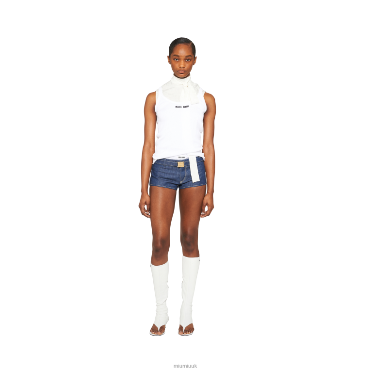 Ready To Wear Crepe De Chine Jacquard Top Miu Miu XH28Z583 White