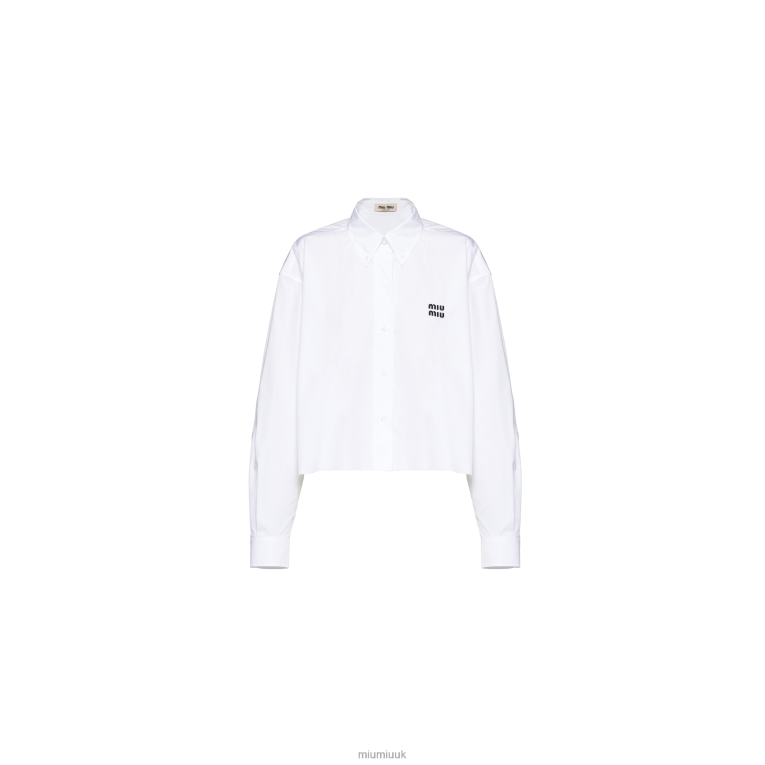Ready To Wear Cropped Poplin Shirt Miu Miu XH28Z616 White