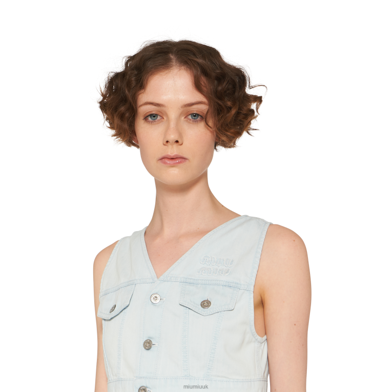 Ready To Wear Denim Top Miu Miu XH28Z606 Light Blue
