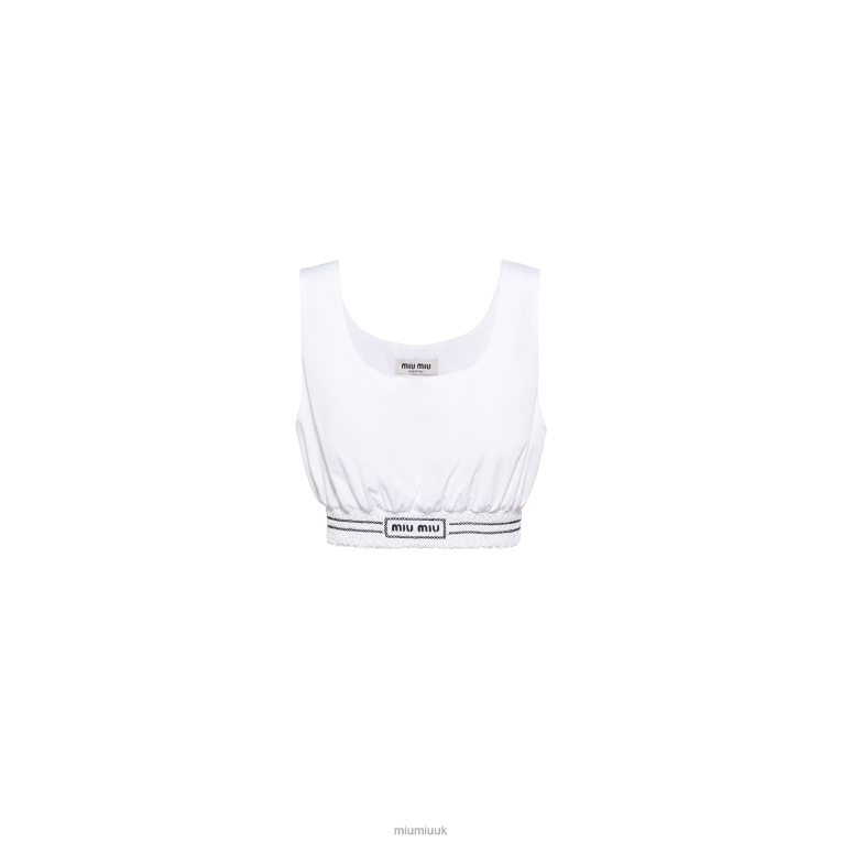 Ready To Wear Embroidered Poplin Top Miu Miu XH28Z578 White