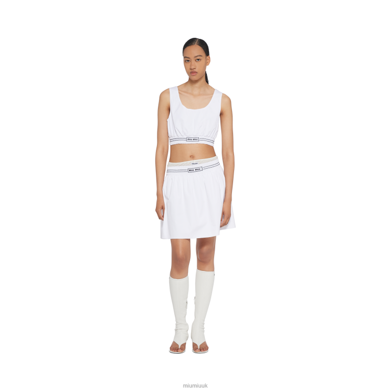 Ready To Wear Embroidered Poplin Top Miu Miu XH28Z578 White