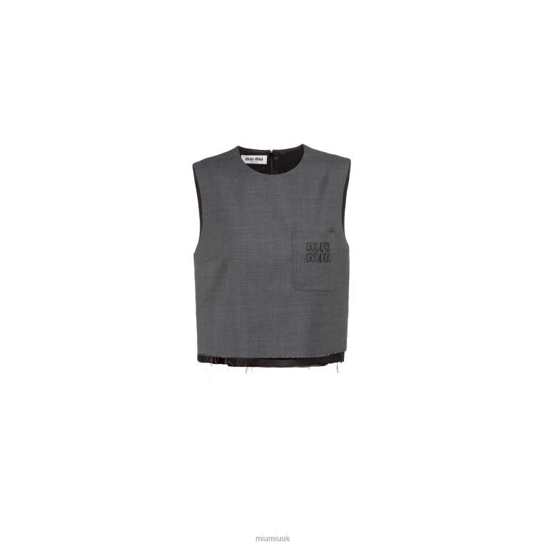 Ready To Wear Grisaille Top Miu Miu XH28Z635 Slate Gray
