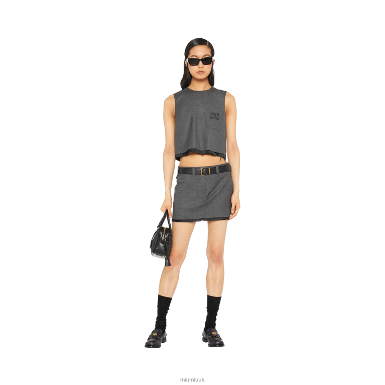 Ready To Wear Grisaille Top Miu Miu XH28Z635 Slate Gray