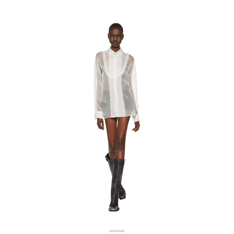 Ready To Wear Organza Shirt Miu Miu XH28Z625 White