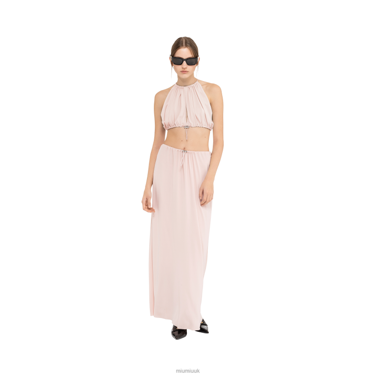 Ready To Wear Organzine Halter Top Miu Miu XH28Z600 Quartz