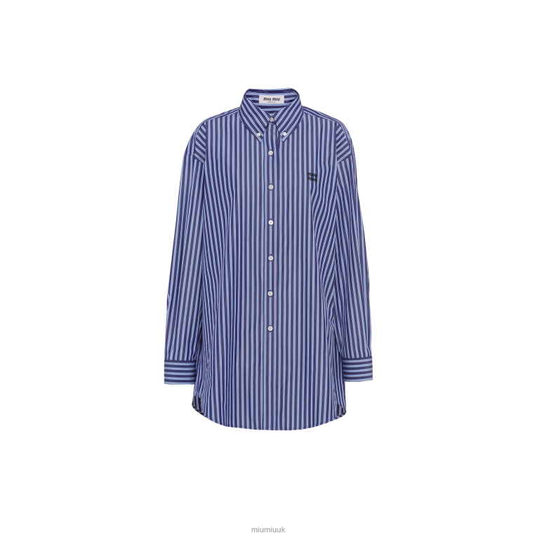 Ready To Wear Oversized Poplin Shirt Miu Miu XH28Z640 Navy
