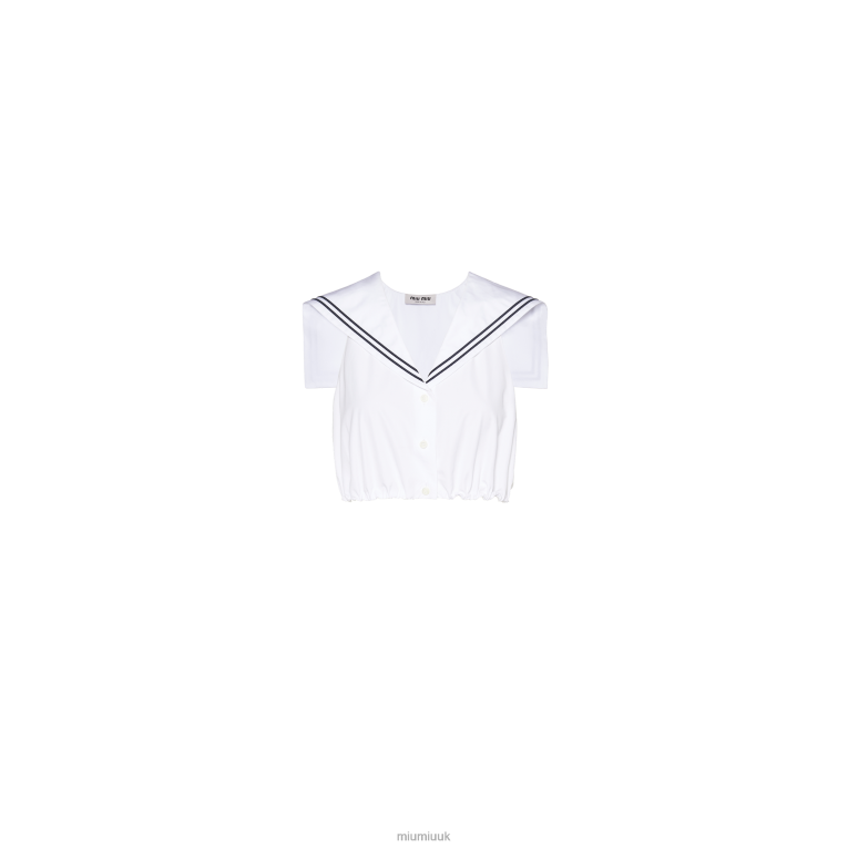 Ready To Wear Poplin Sailor Top Miu Miu XH28Z615 White