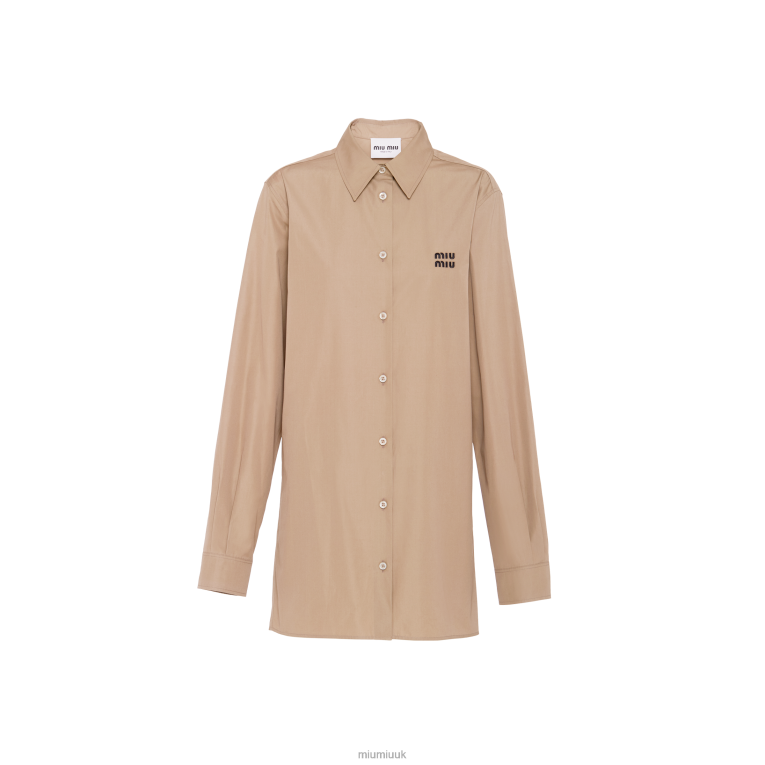 Ready To Wear Poplin Shirt Miu Miu XH28Z587 Clay Grey