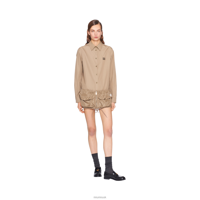 Ready To Wear Poplin Shirt Miu Miu XH28Z587 Clay Grey
