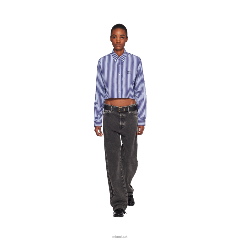 Ready To Wear Poplin Shirt Miu Miu XH28Z617 Navy