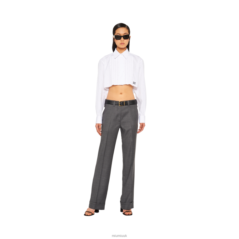 Ready To Wear Poplin Shirt Miu Miu XH28Z627 White