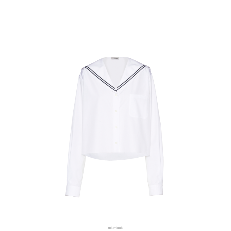 Ready To Wear Sailor Poplin Shirt Miu Miu XH28Z607 White