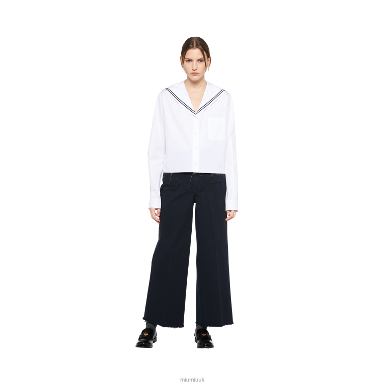 Ready To Wear Sailor Poplin Shirt Miu Miu XH28Z607 White