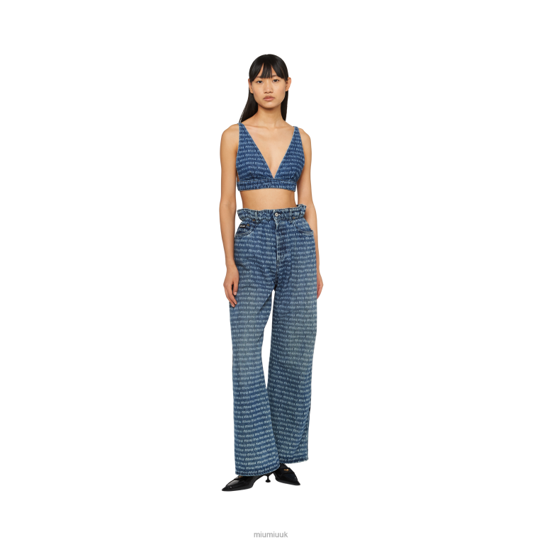 Ready To Wear Single-breasted Tweed Top Miu Miu XH28Z594 Navy