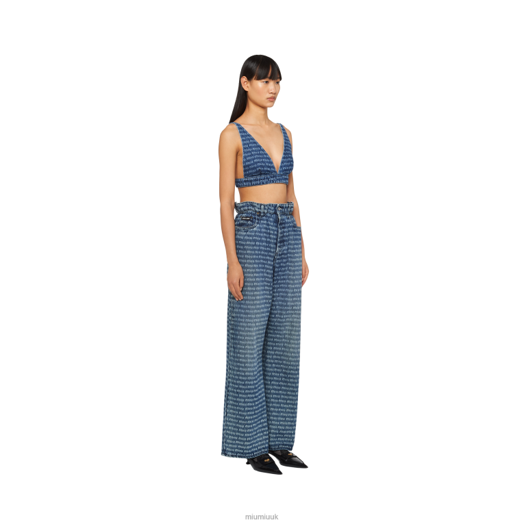 Ready To Wear Single-breasted Tweed Top Miu Miu XH28Z594 Navy