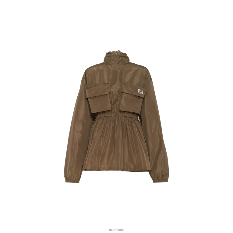 Ready To Wear Technical Fabric Top Miu Miu XH28Z588 Clay Grey