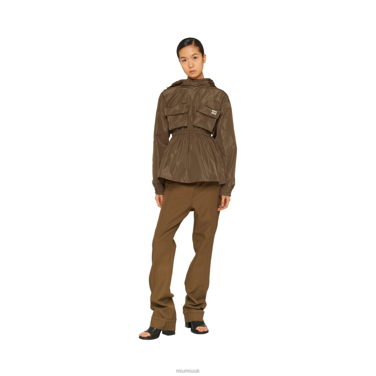 Ready To Wear Technical Fabric Top Miu Miu XH28Z588 Clay Grey