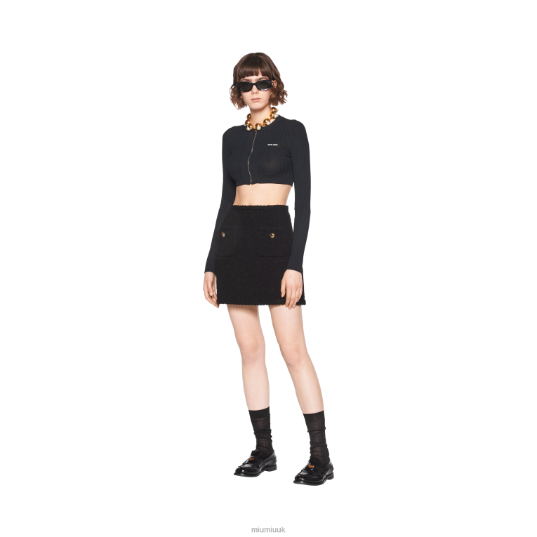 Ready To Wear Boucle Skirt Miu Miu XH28Z911 Black