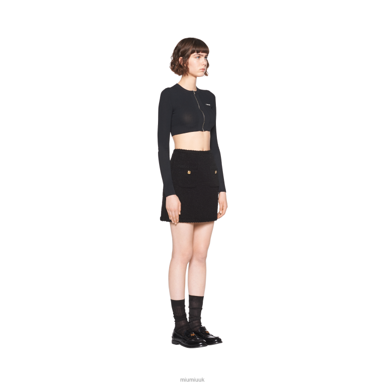 Ready To Wear Boucle Skirt Miu Miu XH28Z911 Black