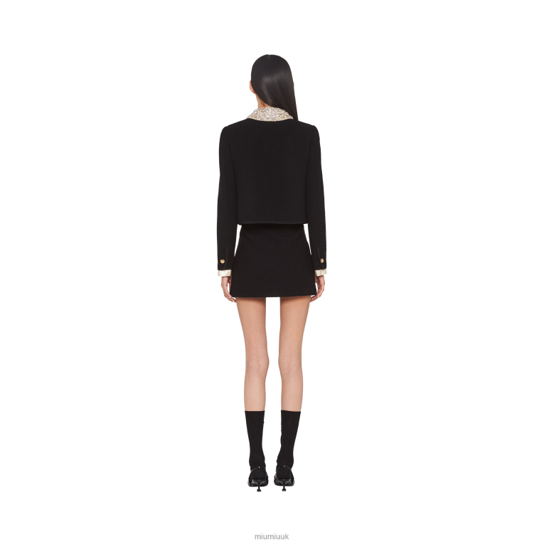 Ready To Wear Boucle Tweed Miniskirt Miu Miu XH28Z925 Black
