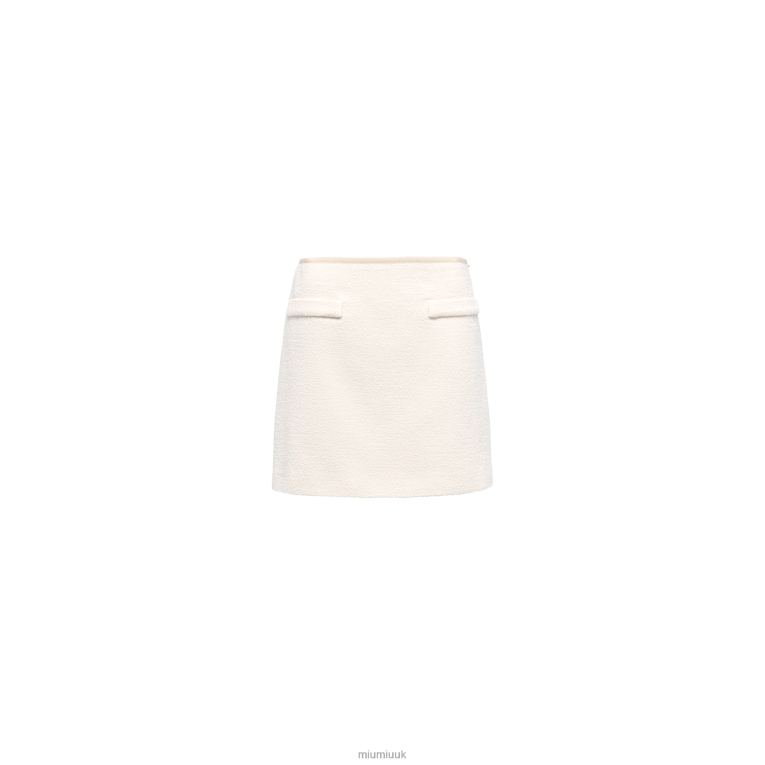Ready To Wear Boucle Tweed Miniskirt Miu Miu XH28Z926 Ivory