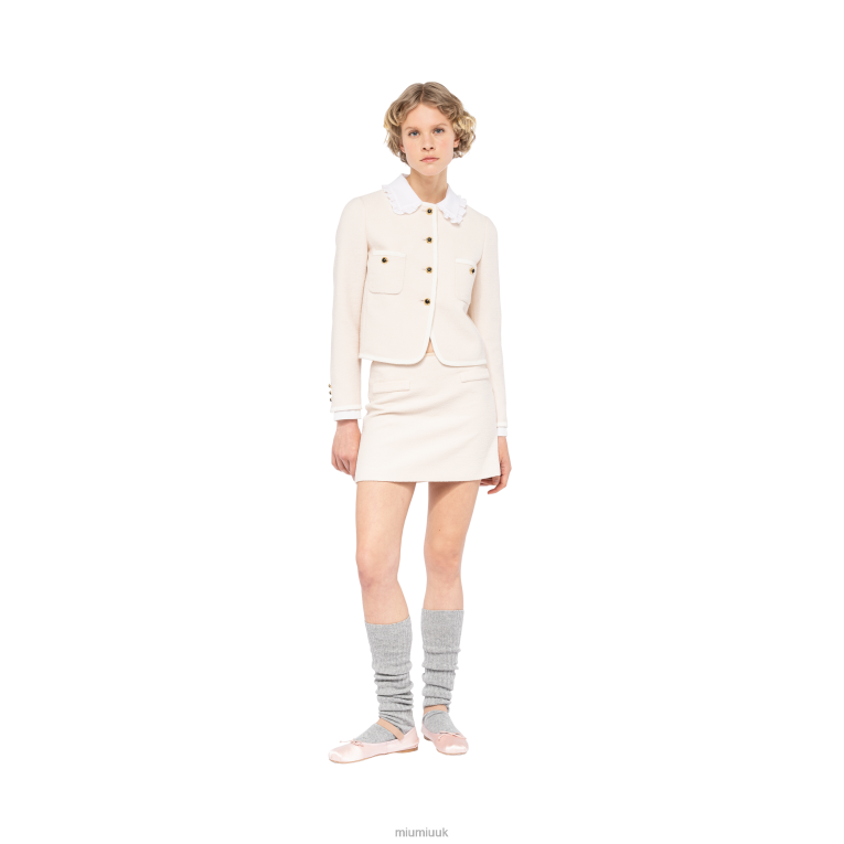 Ready To Wear Boucle Tweed Miniskirt Miu Miu XH28Z926 Ivory