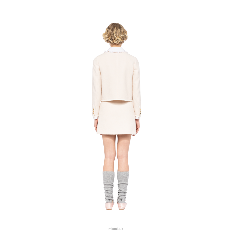Ready To Wear Boucle Tweed Miniskirt Miu Miu XH28Z926 Ivory