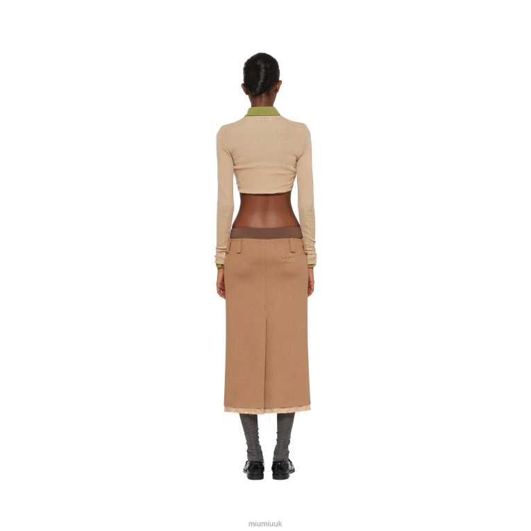 Ready To Wear Camel-hair Pencil Skirt Miu Miu XH28Z929 Camel Brown
