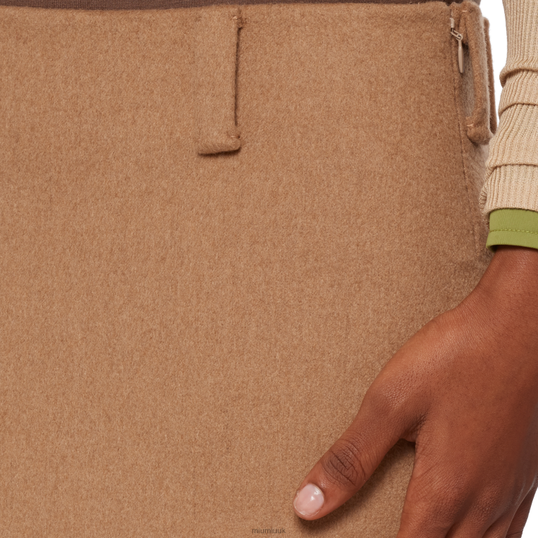 Ready To Wear Camel-hair Pencil Skirt Miu Miu XH28Z929 Camel Brown