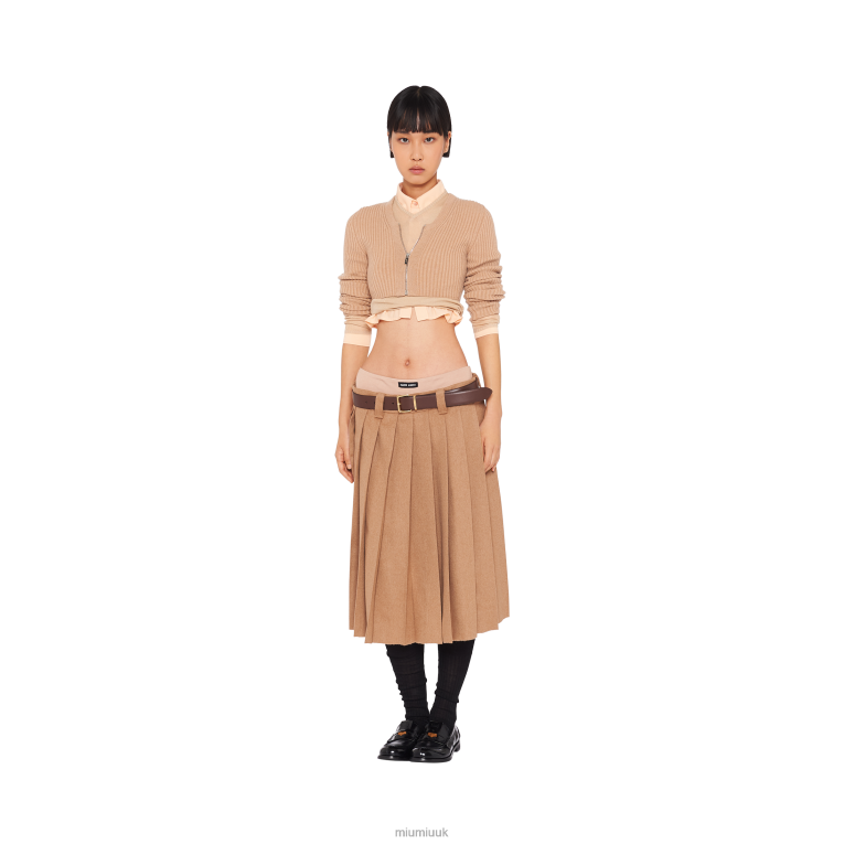 Ready To Wear Camel-hair Skirt Miu Miu XH28Z931 Camel Brown