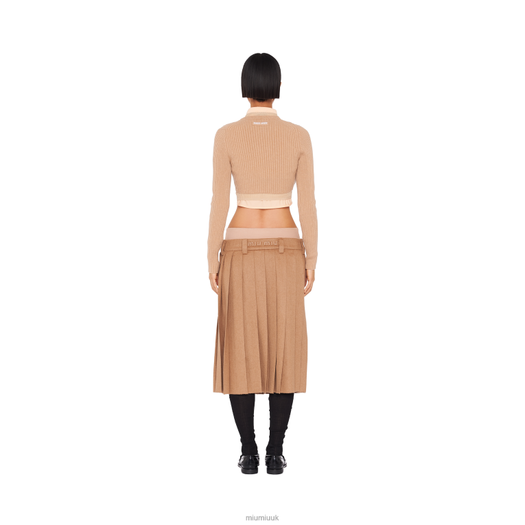 Ready To Wear Camel-hair Skirt Miu Miu XH28Z931 Camel Brown