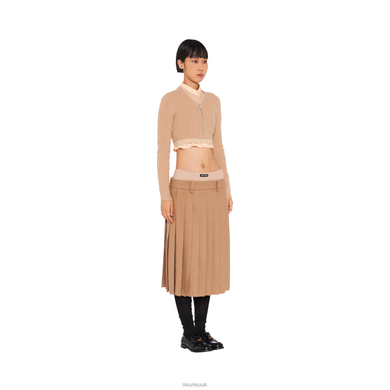 Ready To Wear Camel-hair Skirt Miu Miu XH28Z931 Camel Brown