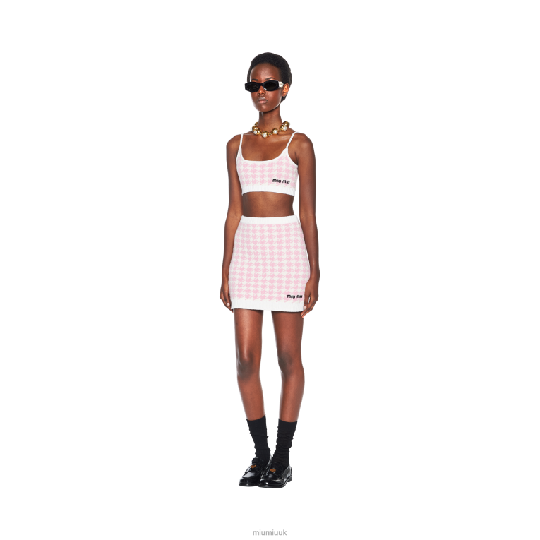 Ready To Wear Cashmere Skirt Miu Miu XH28Z820 White/Pink