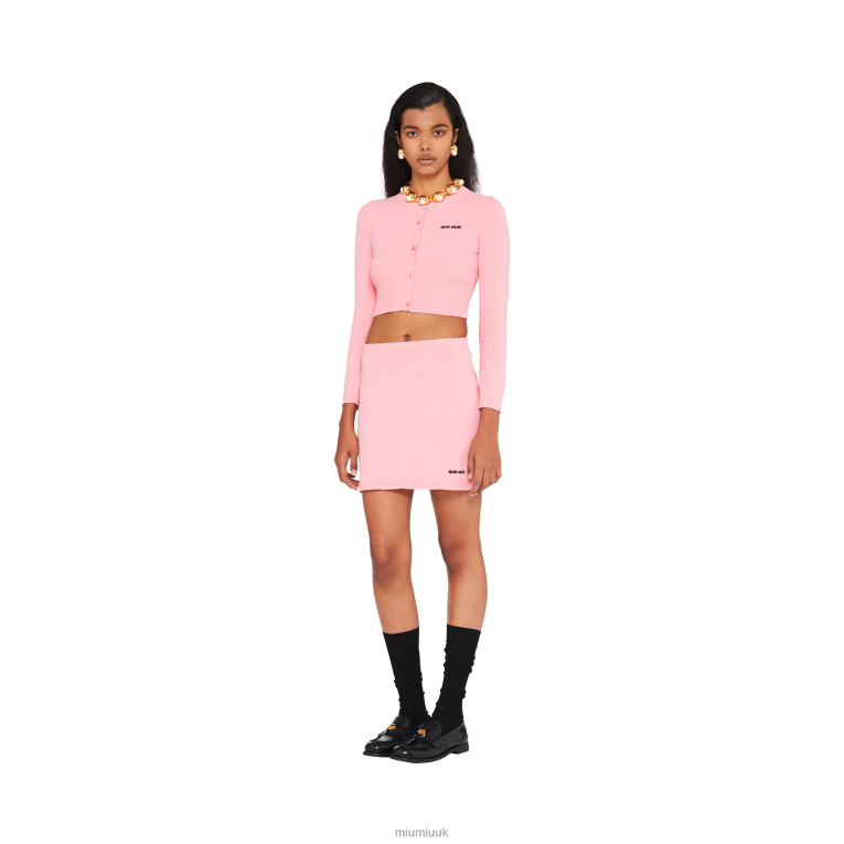 Ready To Wear Cotton Boucle Miniskirt Miu Miu XH28Z829 Petal Pink