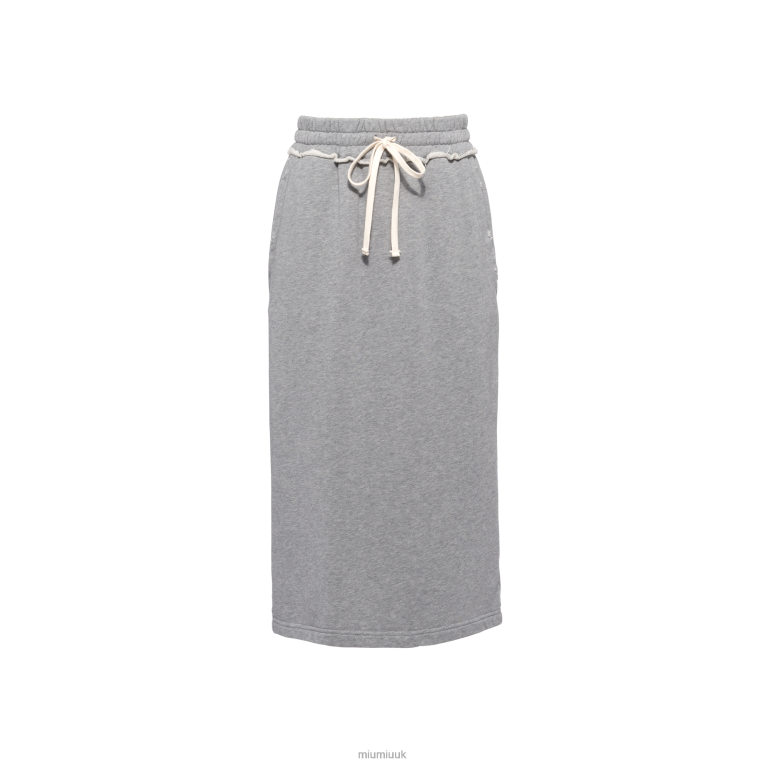 Ready To Wear Cotton Fleece Skirt Miu Miu XH28Z685 Grey