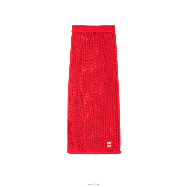 Ready To Wear Cotton Skirt Miu Miu XH28Z734 Red/White