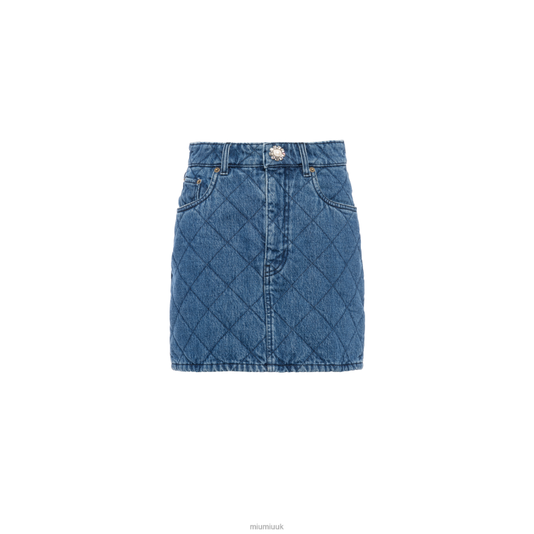 Ready To Wear Denim Miniskirt Miu Miu XH28Z880 Sapphire Blue