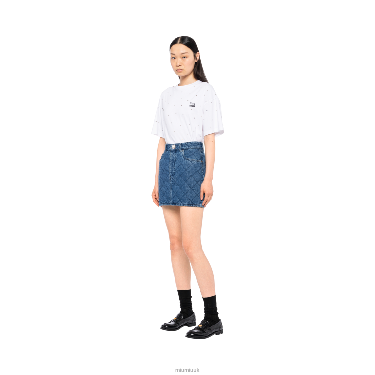 Ready To Wear Denim Miniskirt Miu Miu XH28Z880 Sapphire Blue