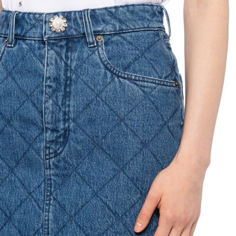 Ready To Wear Denim Miniskirt Miu Miu XH28Z880 Sapphire Blue
