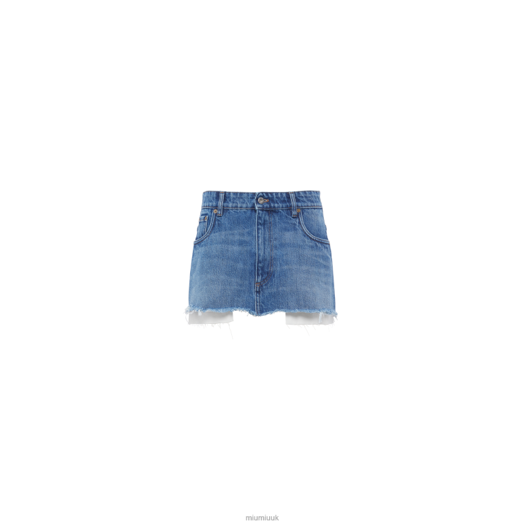 Ready To Wear Denim Miniskirt Miu Miu XH28Z933 Navy