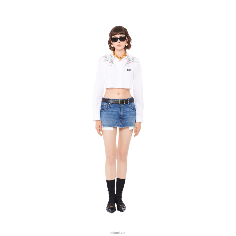 Ready To Wear Denim Miniskirt Miu Miu XH28Z933 Navy