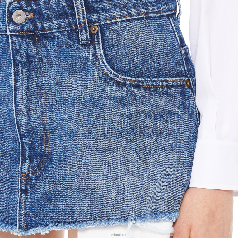 Ready To Wear Denim Miniskirt Miu Miu XH28Z933 Navy