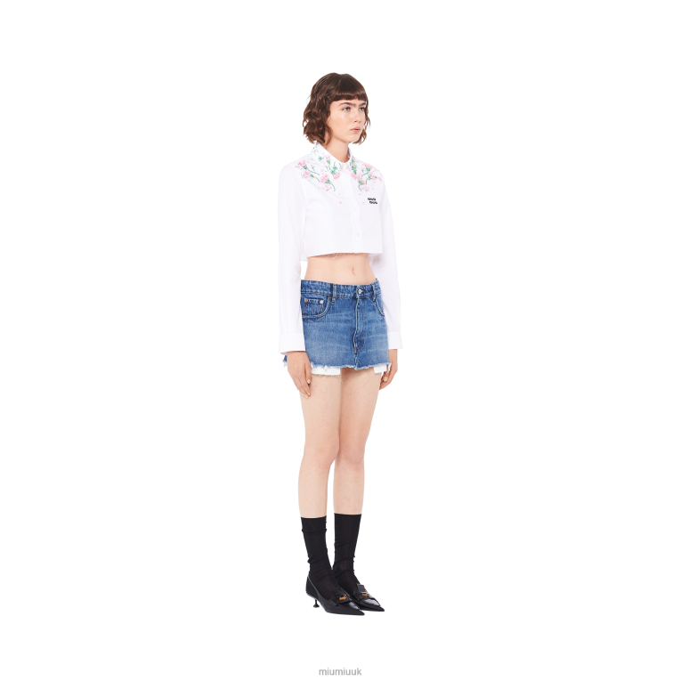 Ready To Wear Denim Miniskirt Miu Miu XH28Z933 Navy