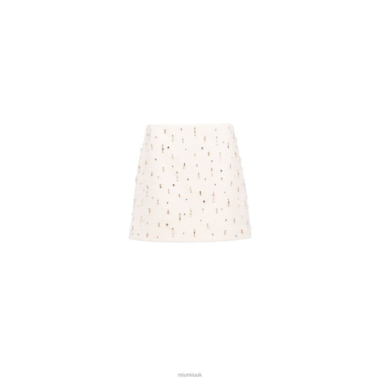 Ready To Wear Embroidered Boucle Miniskirt Miu Miu XH28Z898 Ivory
