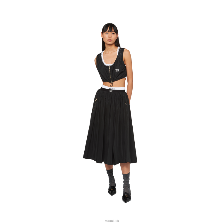 Ready To Wear Full Technical Silk Skirt Miu Miu XH28Z856 Black